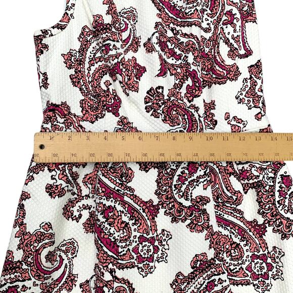 The Limited Fit Flare White Pink Paisley Sleeveless Dress NEW 2 - Picture 6 of 7